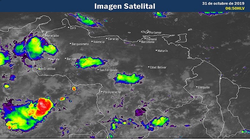 Inameh pronostica para este jueves precipitaciones en Zulia, Andes, Llanos occidentales y región sur del país