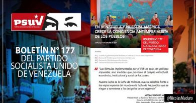 Boletín PSUV 177 destaca conciencia antiimperialista de los pueblos de Latinoamérica y el Caribe