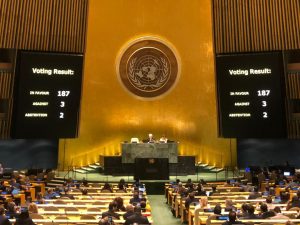 Con 187 votos a favor ONU aprueba proyecto de resolución para poner fin al bloqueo de EE.UU. contra Cuba