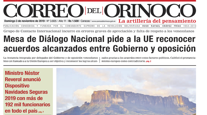 Portadas de medios impresos venezolanos de este domingo 03 de noviembre