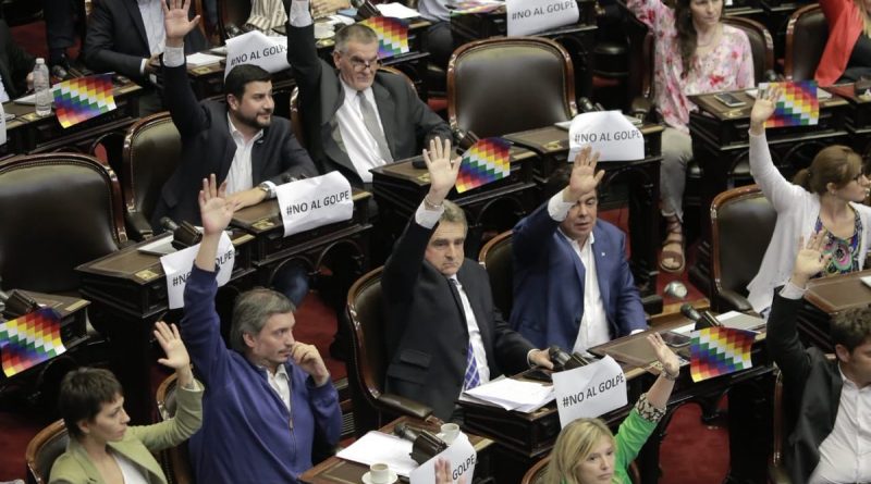 Congreso argentino aprobó repudiar el golpe de Estado en Bolivia