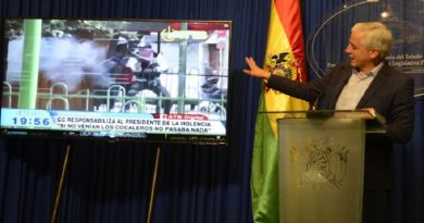 Vicepresidente de Bolivia muestra pruebas de agresiones a mujeres y niños por banda paramilitar