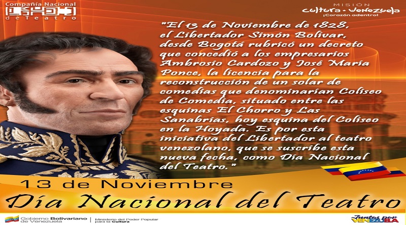Día Nacional del Teatro se celebrará en la Plaza Bolívar
