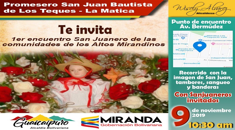 Este sábado inicia 1er encuentro Sanjuanero en Altos Mirandinos