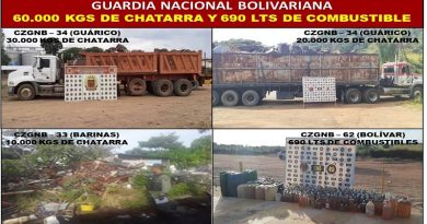 GNB incauta 60.000 Kgs. de Chatarra y 690 Lts. de combustible en diferentes estados del país