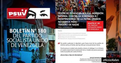 Boletín N° 170 del PSUV detalla las agresión imperial contra la soberanía e independencia