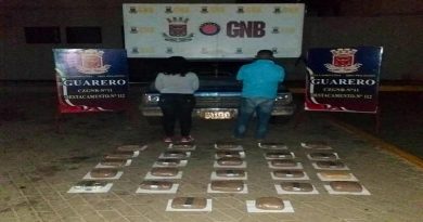 GNB incautó 27 panelas de marihuana en el estado Zulia