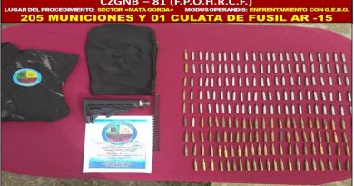 GNB incauta 205 municiones en el estado Monagas