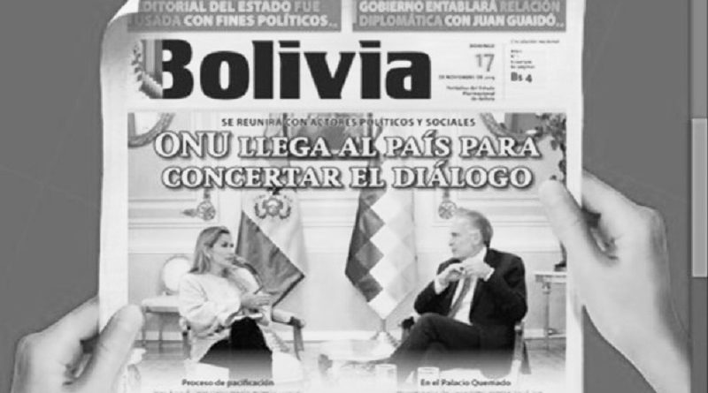 Golpistas en Bolivia intervienen medio impreso estatal y cambian nombre ilegalmente