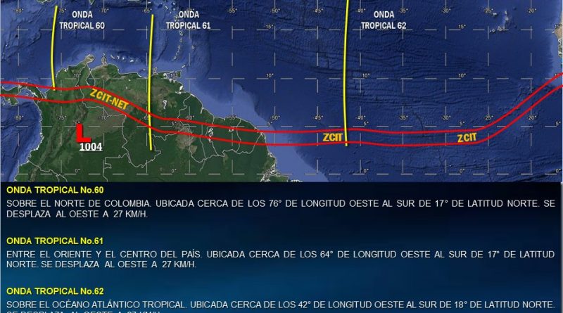 Paso de onda tropical traerá lluvias en varias regiones del país