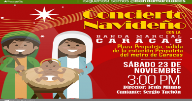 Banda Marcial Caracas ofrecerá concierto navideño en Propatria