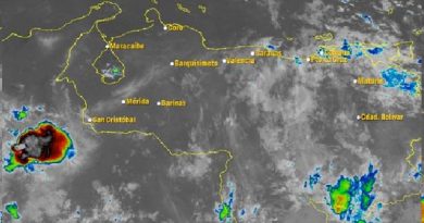 Precipitaciones variables con descargas eléctricas en algunas regiones del país para este sábado