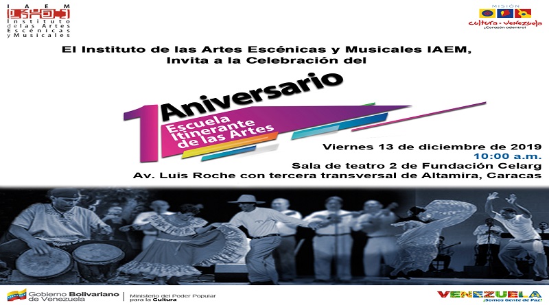 Celebran primer aniversario de la Escuela Itinerante de las Artes en Celarg
