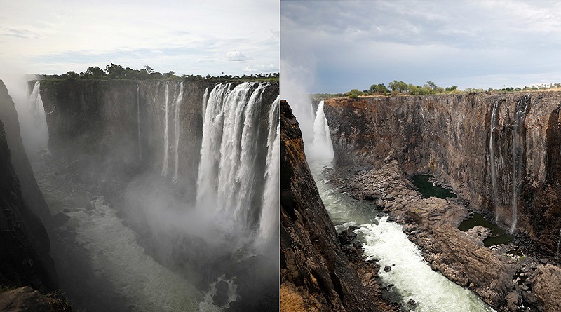 África: Cataratas Victoria se han secado en menos de un año (+ANTES/DESPUÉS)