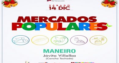 Mercado Popular y Feria del Pescado se instalan este sábado en Nueva Esparta