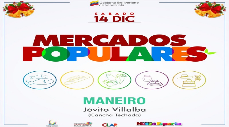 Mercado Popular y Feria del Pescado se instalan este sábado en Nueva Esparta