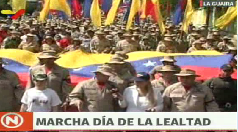 Milicia Nacional Bolivariana conmemora con multitudinaria marcha Día de la Lealtad al Comandante Chávez