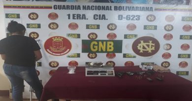 GNB incautó 7 armas de fuego durante varios procedimientos en el estado Bolívar
