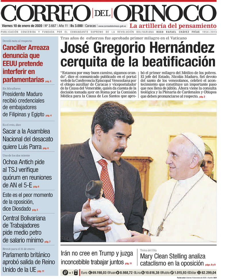 Así titulan los medios impresos venezolanos este viernes 10 de enero