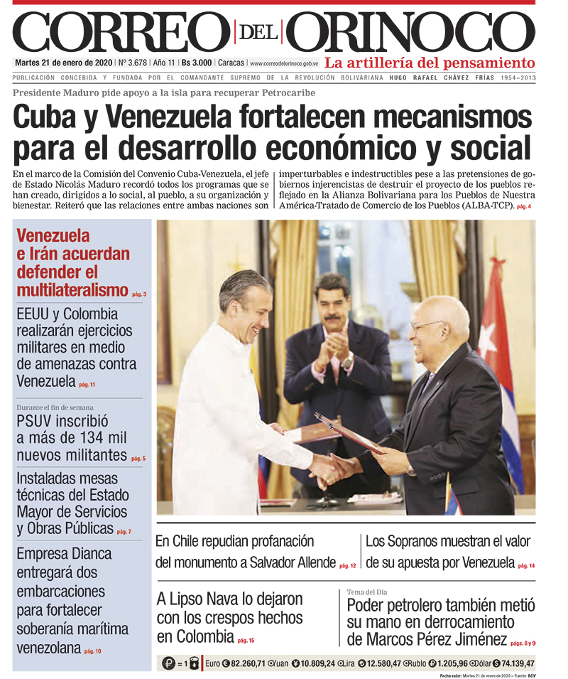 Así titula la prensa escrita venezolana este 21 de enero