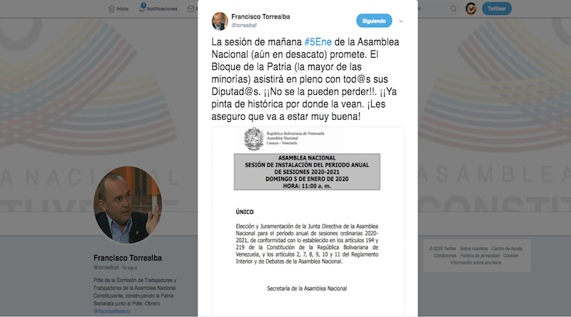 Bloque de la Patria asistirá en pleno a sesión "histórica" de la AN este 05 de enero