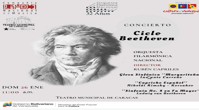 Realizarán en Teatro Municipal de Caracas concierto como parte del Ciclo Beethoven