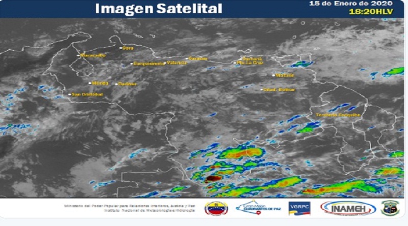 Inameh pronostica precipitaciones con algunas descargas eléctricas para este 16Ene