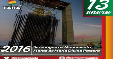Gobierno de Lara celebra 4to aniversario del Monumento Manto de María Divina Pastora