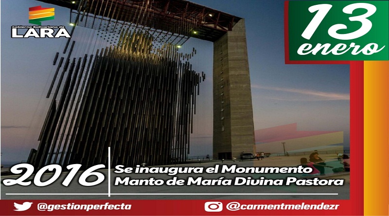 Gobierno de Lara celebra 4to aniversario del Monumento Manto de María Divina Pastora