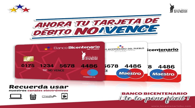 ¡Buenas noticias! Tarjetas de Débito del Banco Bicentenario del Pueblo no vencen
