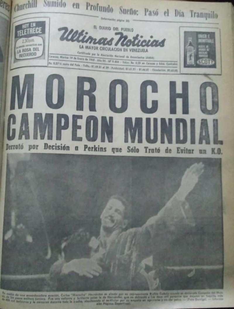 Se cumplen 55 años del cetro mundial de “Morocho” Hernández para Venezuela Se cumplen 55 años del cetro mundial de “Morocho” Hernández para Venezuela
