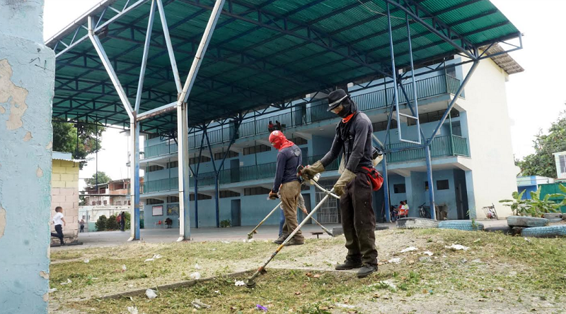 Aragua: Ejecutan Plan de mantenimiento preventivo, poda y fumigación en centros educativos en Lamas