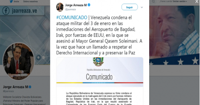 Venezuela condena ataque militar de EEUU en Bagdad y llama a respetar el Derecho Internacional para preservar la paz