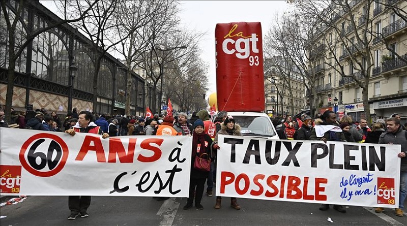 Continúan jornadas de protestas en contra de plan de jubilaciones en Francia