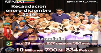 Seniat recaudó más de 29 billones de bolívares durante el 2019