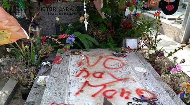 Chilenos repudian vandalismo que afectó tumba de cantautor Víctor Jara