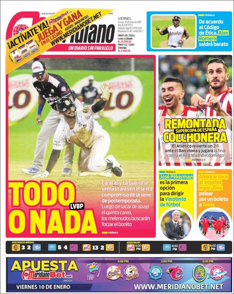 Así titulan los medios impresos venezolanos este viernes 10 de enero