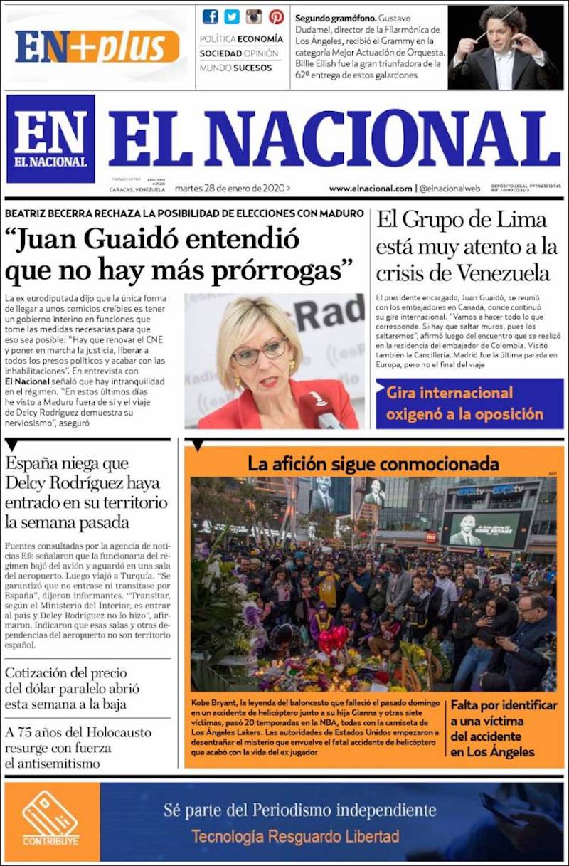 Así titulan los principales medios impresos venezolanos este 28 de enero