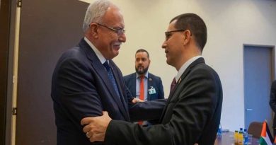 Canciller Arreaza se reúne en la ONU-Ginebra con su homólogo palestino Riad Malki