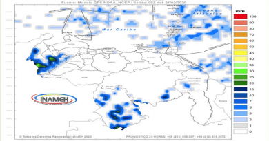 Reporte Inameh | Estas son las áreas del país donde se esperan precipitaciones