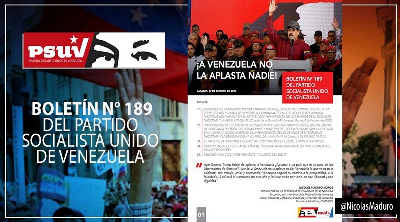 Boletín N°189 del PSUV resalta la unión inquebrantable del pueblo venezolano ante las agresiones imperiales