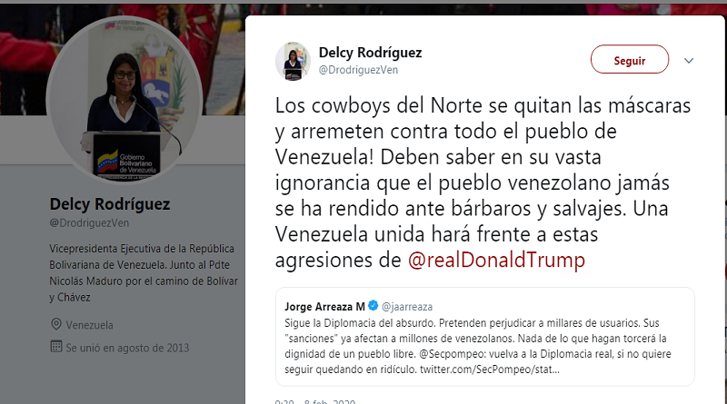 Vicepresidenta: Venezuela unida hará frente a agresiones de los “cowboys del norte”