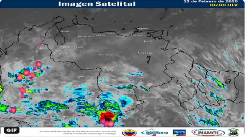 Inameh prevé nubosidad y precipitaciones Zulia, Mérida, Táchira, Amazonas