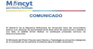Satélite Simón Bolívar no prestará más servicios de telecomunicaciones