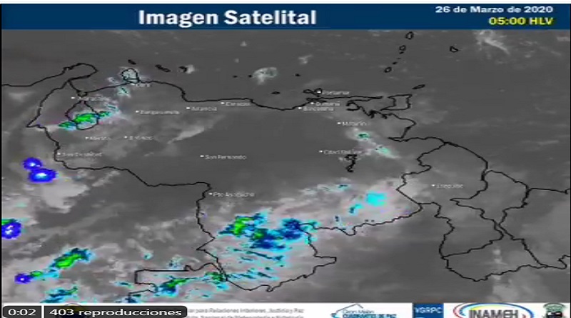 Para este jueves prevén lluvias con actividad eléctrica en Amazonas y sur de Bolívar