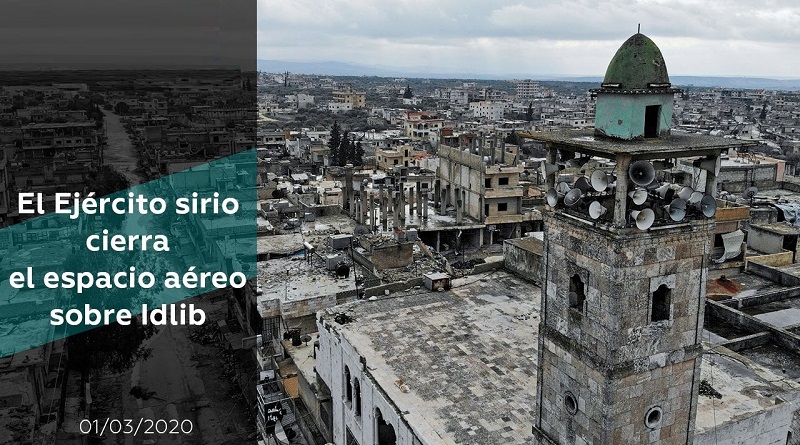 Siria cierra espacio aéreo sobre Idlib y advierte que derribará cualquier aeronave o dron en sosbrevuele la zona