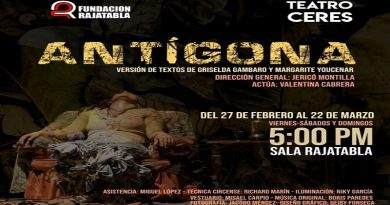 Antígona se presentará en la sala Rajatabla hasta el 22 Mar