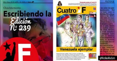 Periódico CuatroF exalta labor de médicos venezolanos y disciplina del pueblo ante la cuarentena social