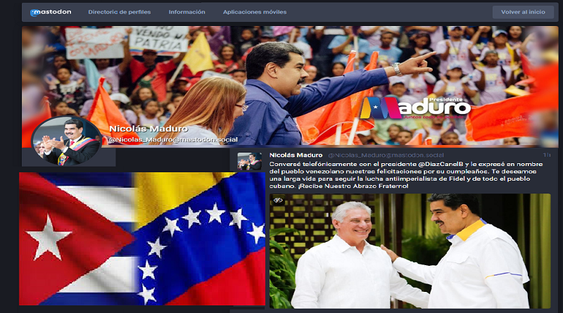 Presidente Maduro felicita a homólogo Díaz-Canel: ¡Larga vida para seguir lucha antiimperialista de Fidel y pueblo cubano!