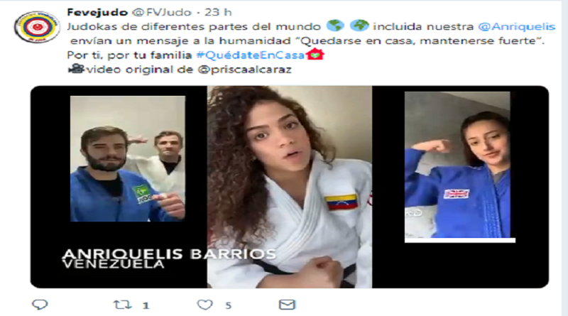 Judokas del mundo aconsejan “Quedarse en casa, mantenerse fuerte”